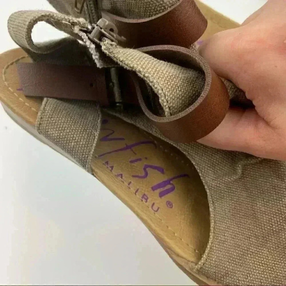 Blowfish sandals balla 7 army green canvas cutout - Picture 8 of 9